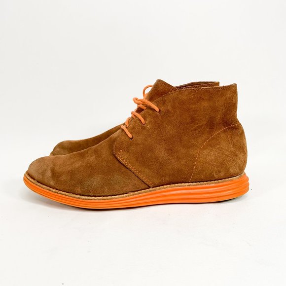 COLE HAAN Lunar Grand Brown Suede Mid Top Shoes - Picture 5 of 8